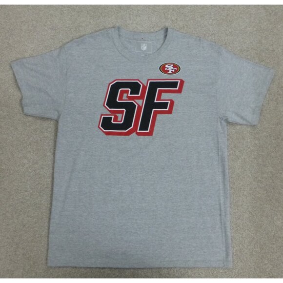 NWT San Francisco 49ers Grey "SF" Short Sleeve Shirt - Picture 2 of 11